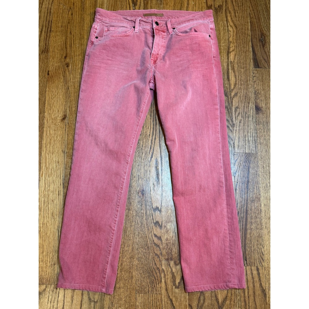 Joes Jeans Brixton Straight Leg‎ Pants Mens 34 Faded Red Salmon Chino Denim